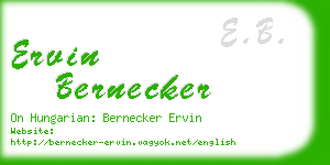 ervin bernecker business card